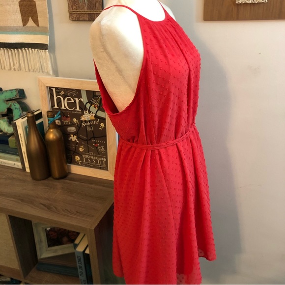 Elle High Neck Sleeveless Coral Dress - Size XL - Picture 4 of 13